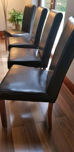 Brown Leather dining room chairs