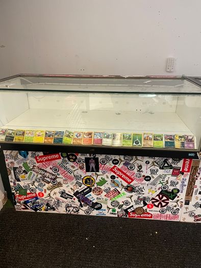 Shop Glass Display Counter x 2 Heavy Wood and Glass