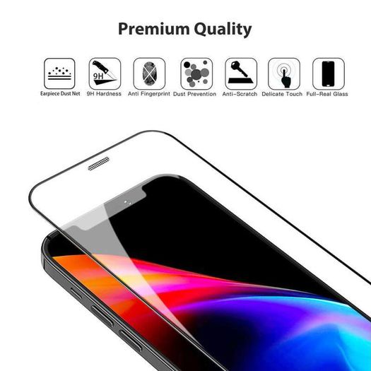 For iPhone 12 Pro Max Tempered Glass 9D Curved Screen Protector Full Coverage - FHT17IPTG