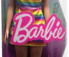 New:  Barbie with braces and rainbow dress