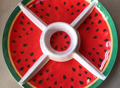 Melamine Watermelon Chip & Dip Bowl