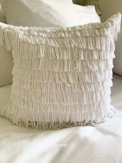 Kylie Minogue White Tassel Cushion