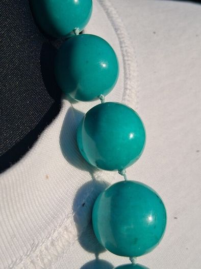 Turquoise Beaded Sterling Silver Necklace