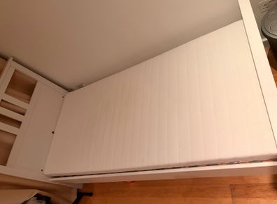 IKEA White Single Bed Frame + Mattress