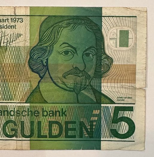 Netherlands 5 Gulden 1973 Banknote