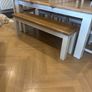 Large extendable 8 seater table with 5 chairs and a bench Image 8