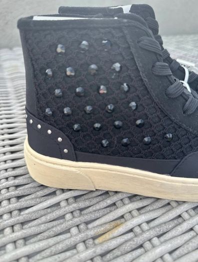 Zara Black Rhinestone Sneakers (size 13.5 32eu)