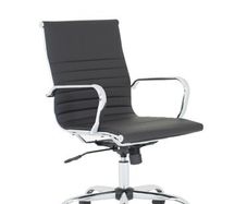 Nola Black Leather Executive Office Chair with Arms
