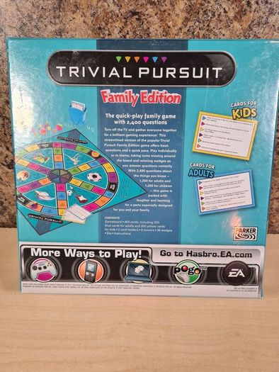 Trivial Pursuit Family Edition For Kids And Adults Hasbro 2011 New Sealed