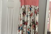Maxi dress floral &amp; pink tank dress