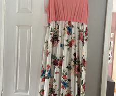 Maxi dress floral & pink tank dress