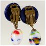 Retro Murano Millefiori Glass Long Drop Clip On Earrings Image 8