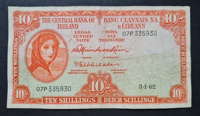 Ireland 1962 Lady Lavery 10 shilling note
