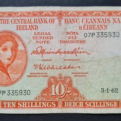 Ireland 1962 Lady Lavery 10 shilling note