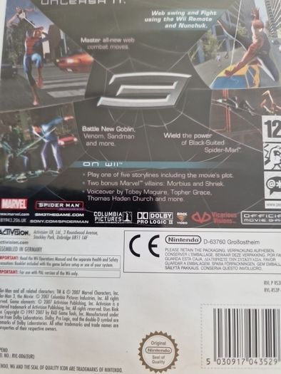Spiderman 3 Nintendo Wii Games Original