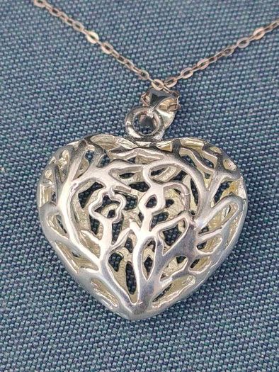 Tree of Life Filigree Sterling silver Love heart pendant set
