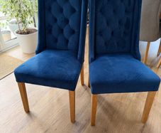 Glam Royal Blue Velvet Chairs