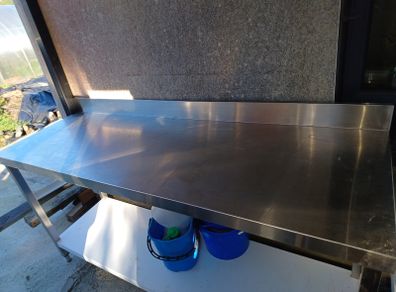 Stainless steel prep table