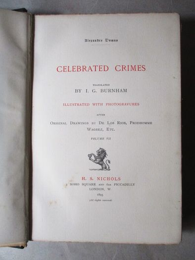1895, Celebrated Crimes,