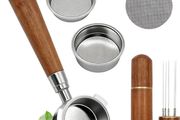 51mm Bottomless Portafilter 3 Ears, Compatible with Delonghi EC680/EC685  100% Stainless Steel with 2 Filter Baskets(Single+Double Shots), WDT Tool, Puck Screen, Metal Base, Solid Wood Handle