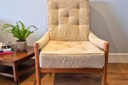 Vintage Mid-Century Modern High-Back Lounge Chair