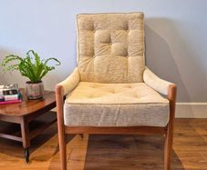Vintage Mid-Century Modern High-Back Lounge Chair