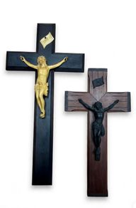 19th century antique wall crucifixes