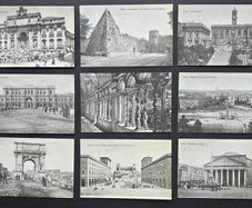 9 Vintage Rome Postcards Matching Series