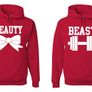 Cute Matching Beauty Beast Couples Hoodies Image 8