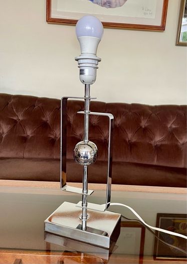 Stylish Italian Style Repro Chrome Space Age MCM Table Lamp