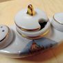 Vintage French Boat-Shaped Condiment Set Image 4
