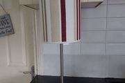 Lovely chrome table lamp with striped shade