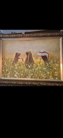 large oil on board painting