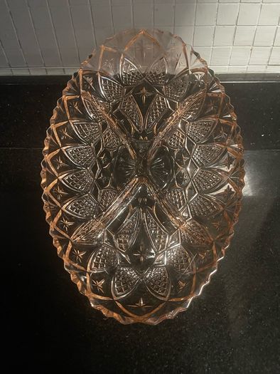 Depression glass in French pink serving platter