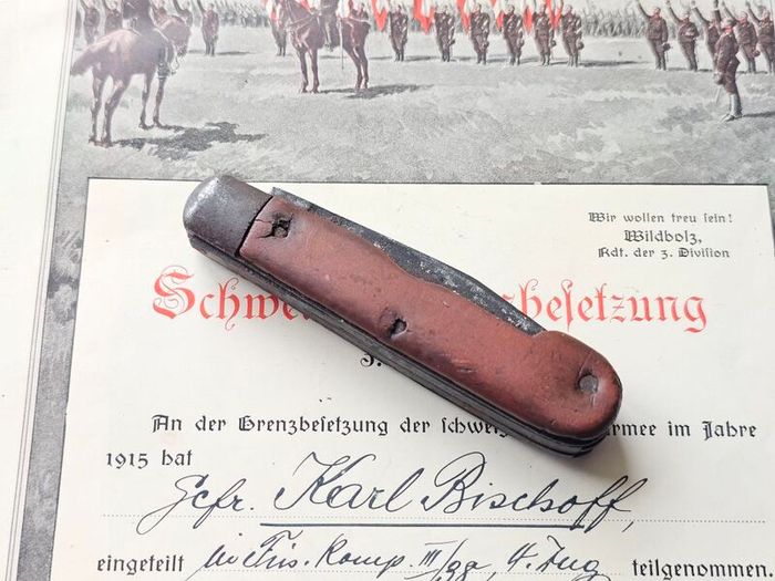Antique 1910s Elsener Schwyz Original Swiss Army Knife Over 100years old Collectable Militaria