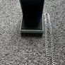 Sterling Silver Flat Square Curbed Men's Necklace Image 7