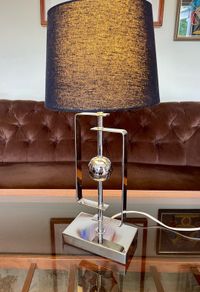 Stylish Italian Style Repro Chrome Space Age MCM Table Lamp