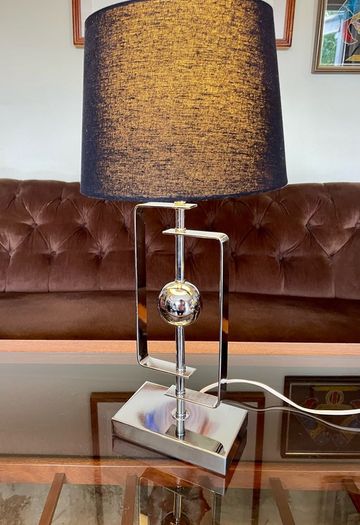 Stylish Italian Style Repro Chrome Space Age MCM Table Lamp