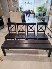 Wooden Dining Chairs & Bench