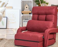 Adjustable Folding Floor Lazy Chair with Pillow
