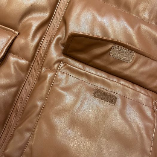Padded Faux Leather Coat