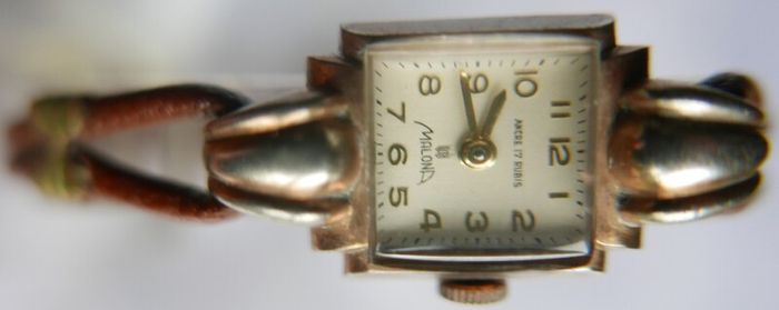 Vintage1930s MALONA Ancre 17 Rubis Ladies Watch Vintage Hand Wind Up Wrist Watch Art Deco Swiss Made Working