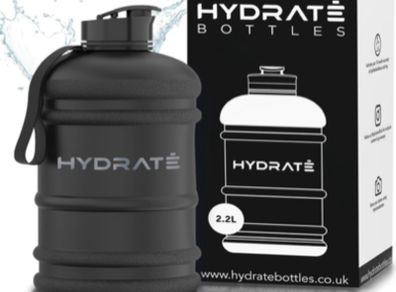 Brand New HYDRATE 2.2L Water Bottle with Easy Drink Cap,