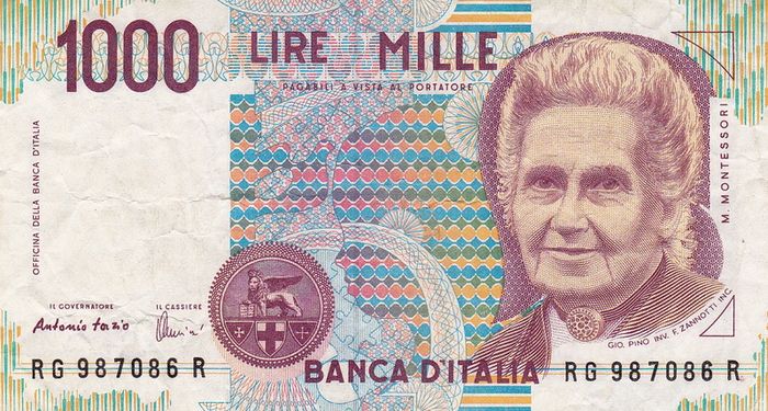 ITALY 1000 LIRE 1990 Banknote M. Montessori