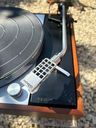 Absolutely immaculate factory condition Thorens Td 150 Mark II. With original side cut dust cover in incredible condition after 55 years. Hand-built in Switzerland and Germany and one of the most famous and highly-regarded turntables ever made.