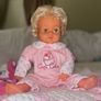 Vintage 1970s Palitoy Tiny Tears  Doll  with topknot 16h 3/4 eye. Image 3