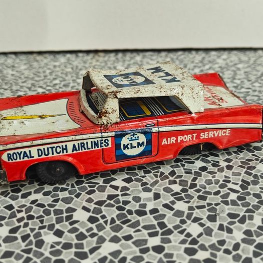 Vintage Tin Plate friction KLM Royal Dutch Airlines Airport Car