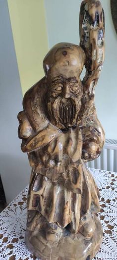 Antique Large Chinese Wooden Sculpture