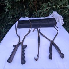 Victorian Medical Obstretic Tools abd Original Leather Wrap