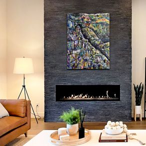 ROCK POOL, XXL Abstract painting by Irish artist Helen Mathews